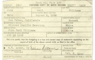 Birth Certificate John Jr.